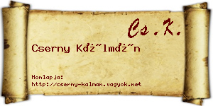 Cserny Kálmán névjegykártya