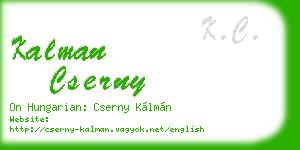kalman cserny business card